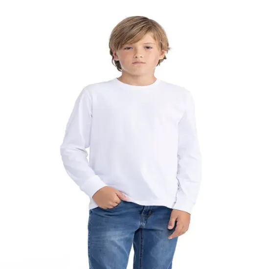 Next Level&reg; Apparel Youth Cotton Crewneck Long Sleeve T-Shirt ROYAL {4}