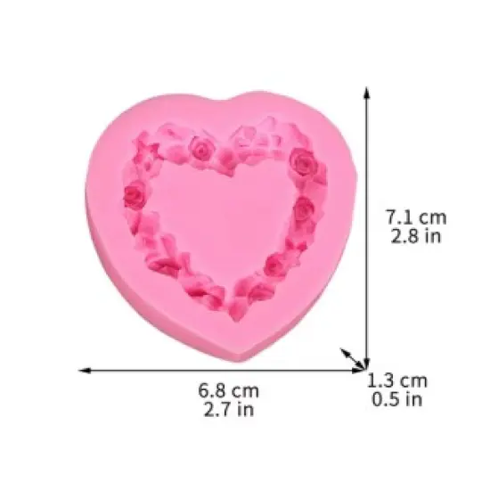 ROSE AND FLORAL HEART FRAME MOLD {2}