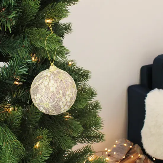 10cm Ball With Lace Flower Accents 2 Pcs {2}