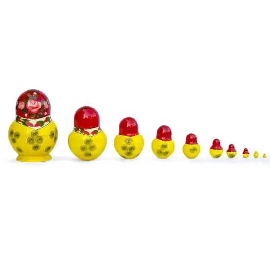 Set of 10 Bouquet of Flowers Nesting Dolls 6 Inches {3}