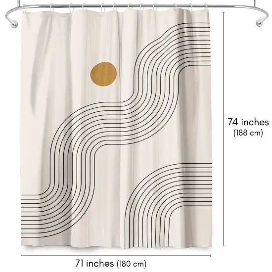 Americanflat 71" x 74" Shower Curtain, Boho Geometric Lines Part 3 by Tetyana Karankovska {2}