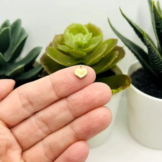 4, 20 or 50 Pieces: Tiny Blue and Gold Enamel Heart Charms {3}