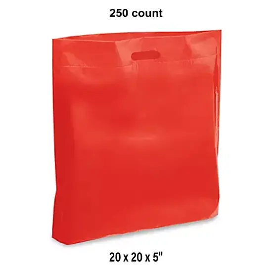 Quality Die Cut Handle Bags Affordable for Every Store for 20 x 20 x 5" Red {1}