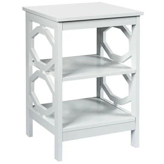 3-tier Nightstand Sofa Side End Accent Table Gray {10}