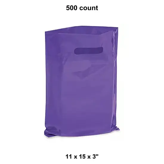 11 x 15 x 3" Custom Die Cut Bags Purple {1}