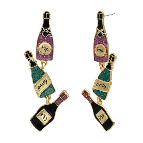 New Year's Eve Bottle Drop Festive Costume Earrings Jewelry for Women {2}