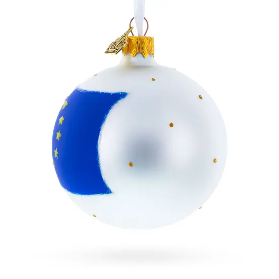 Flag of European Union Glass Ball Ornament 3.25 Inches {3}