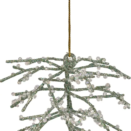 Northlight 3-D Glittered Wire Pine Cone Christmas Ornament - 4.75" - Green {4}