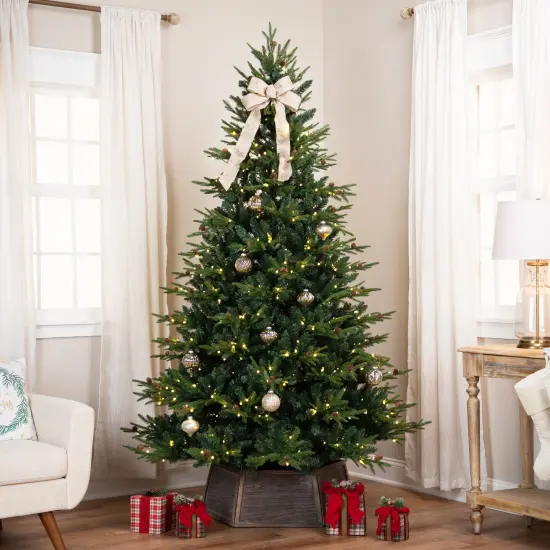 Northlight Real Touch™ Pre-Lit Shenandoah Pine Artificial Christmas Tree - 6.5' Warm White LED Green {4}