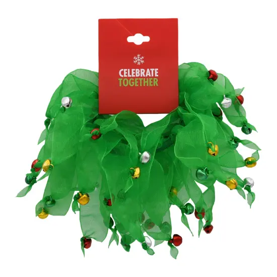Christmas Green Festive Hair Tie Bands with Bells {2}