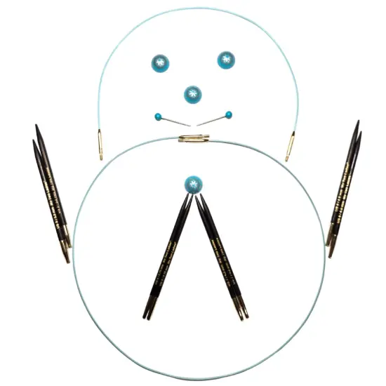 My Two Ladies | Sweater Set | 5" Ebony Interchangeable Knitting Needles | 4 Sizes | w/custom case {6}