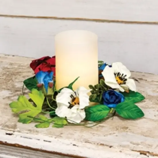 Americana Rose & Poppy Candle Ring (Candles Not Included) {2}