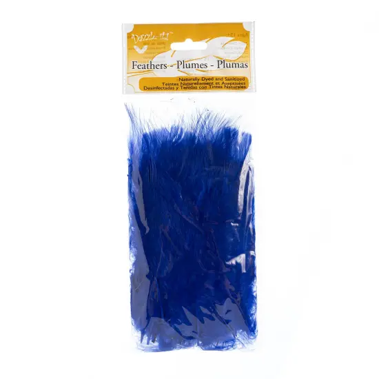John Bead 4-6in Marabou Feathers (3 Headers, 18g) Royal Blue {4}