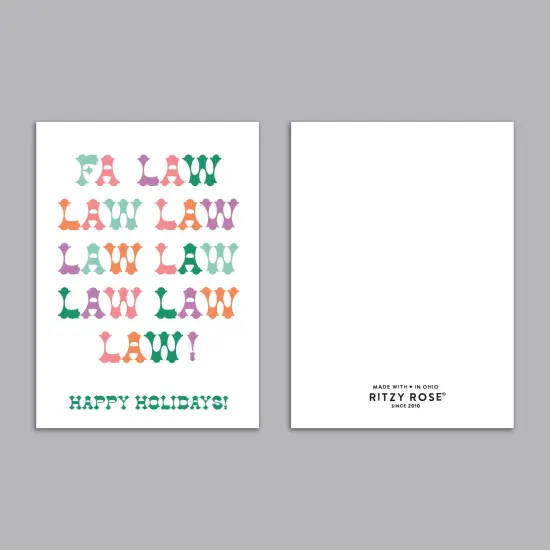 Lawyer Christmas Greeting Cards Boxed Set of 24 Holiday Notecards Featuring "Fa Law Law Law" Design, Perfect for Lawyers, Law Firms, and Legal Professionals {6}