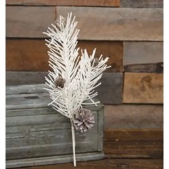 White Glitter Soft Pine and Cone Pick Perfect Decorative Accent for Holiday Season {2}