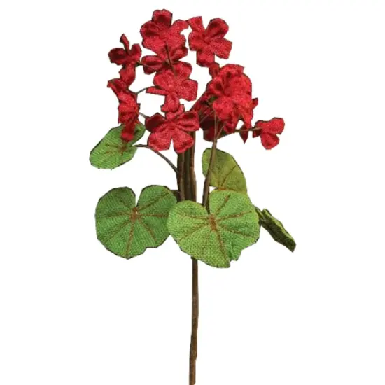 Red Burlap Geranium Bush {1}