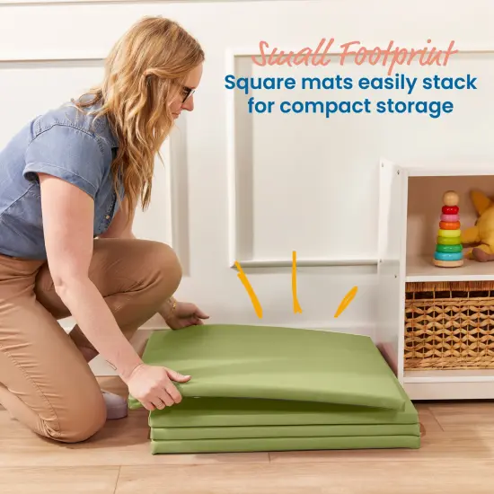 Play Patch Activity Mat Squares, Modular Playmat, 4-Pack Fern Green {4}