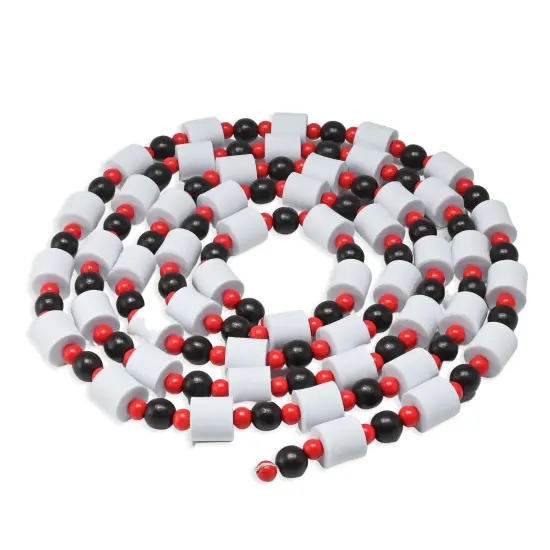 Ornativity Christmas Marshmallow Candy Garland - Rustic Xmas Holiday Wooden Farmhouse Country Wood Beaded Home and Holiday Garland Tree Decorations Boho Strand of Beads Decor 8' 3 (2 Pack) {1}