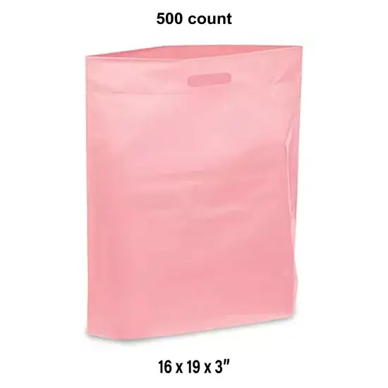 Die Cut Handle Bags for All Events for 16 x 19 x 3" Pink {1}