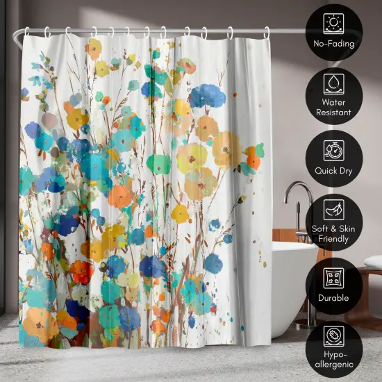 Americanflat 71" x 74" Shower Curtain, Spring Garden I by PI Creative Art {4}