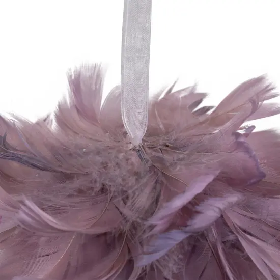 Northlight Feathered Christmas Ball Ornament - 5.5" - French Lilac Purple {6}