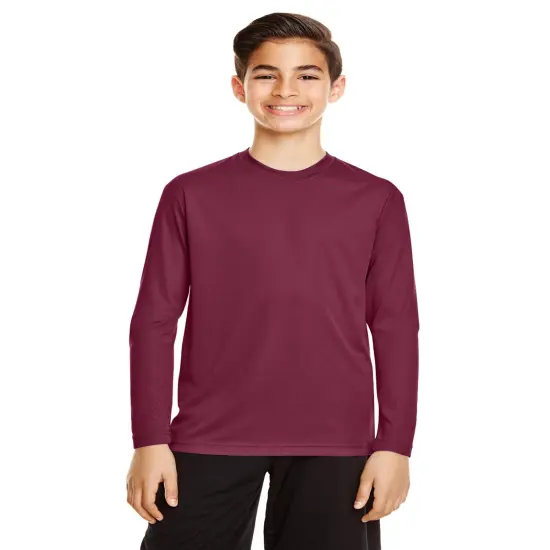 Team 365&reg; Youth Zone Performance Long-Sleeve T-Shirt SPORT MAROON {1}