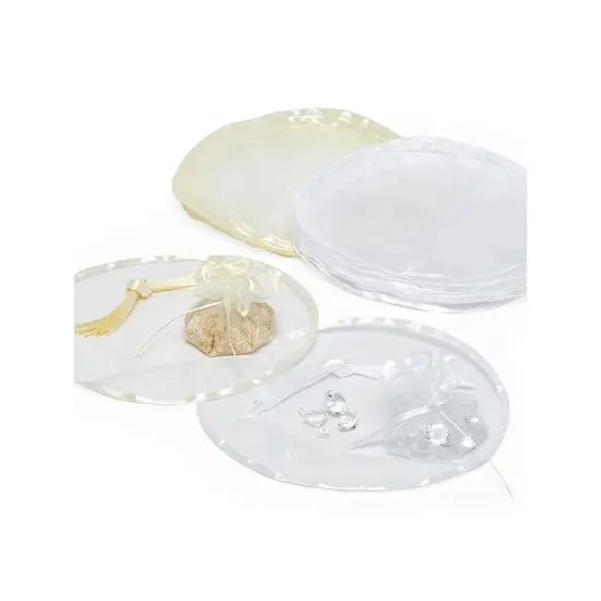 White Organza Circles with Satin Edges 10" - 25 Pack {2}