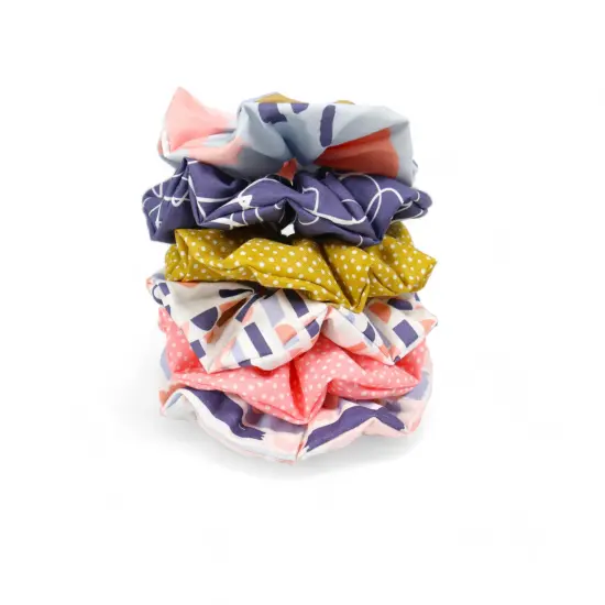 Crosscut Sewing Co.&reg; Scrunchie Sewing Project Kit for Beginners with Fabric, Instructions and Video Abstract blue {4}