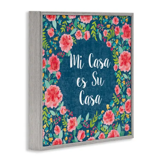 Stupell Industries Su Casa Flores Rosas Framed Giclee Art Gray Framed {3}