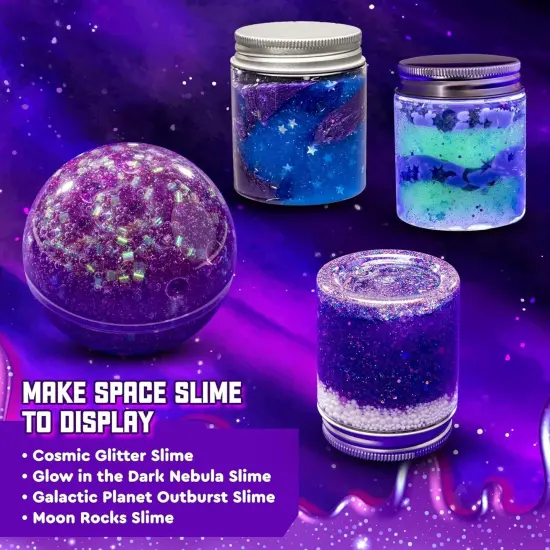 Bryte Spectacular Space Slime Kit, Glow in The Dark Galaxy and Cosmic Glitter with Fun Add Ins, DIY Gift-Ready for Girls Kids Ages 7-14 {2}