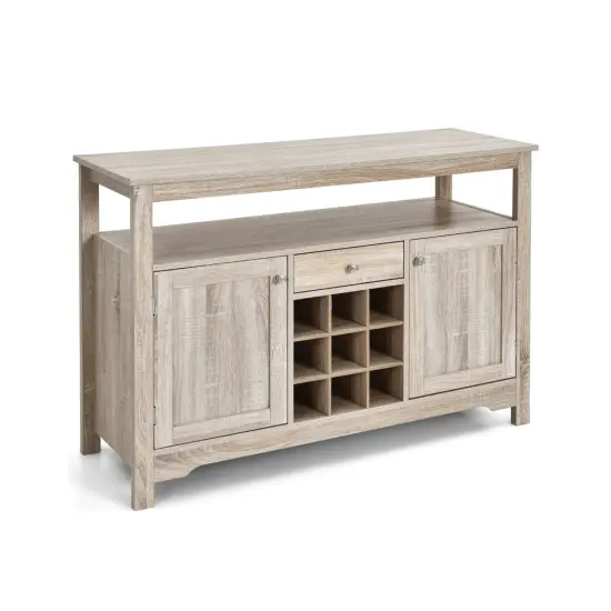Buffet Server Sideboard Wine Cabinet Console Table with 1 Drawers and 2 Cabinet Natural {8}