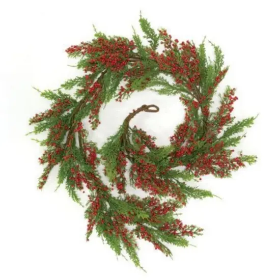 Merry Red Berries & Cedar Garland 5 Ft {1}