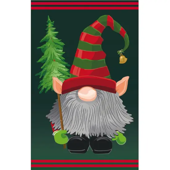 Gnome Elf Christmas Garden Flag 2 Sided {1}