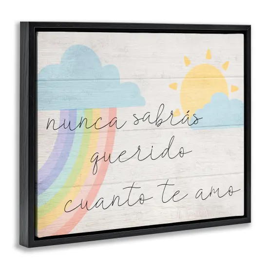 Stupell Industries Querido Cuanto te Amo Framed Floater Canvas Wall Art Black Floater Frame {3}