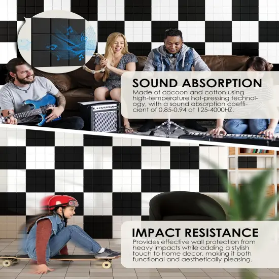 Nine-Grid Cork Board 36" x 24" Self-Adhesive Pin Board, 6 Pack Black Felt Bulletin Board {5}