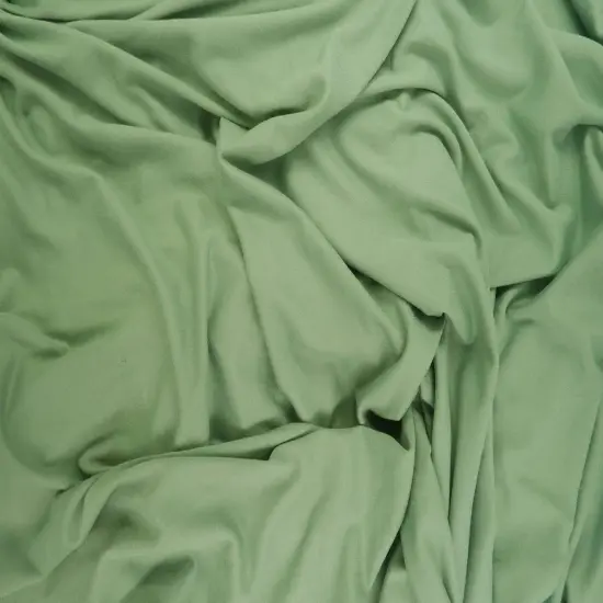 1 Yard DTY Brushed Solid Knit Fabric, 58/60&Prime; Wide Polyester Spandex Blend SAGE {1}
