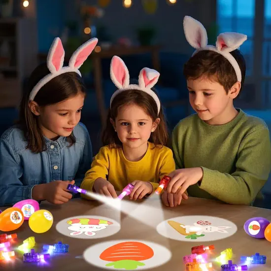 Prefilled Easter Eggs with Finger Lights Toys , 16 Pack Small Toys for Easter Egg Fillers {2}