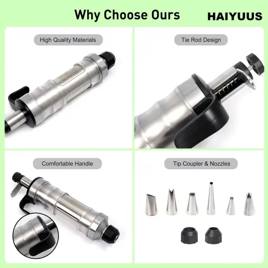 Professional Cake Decorating Kit with 6 Stainless Steel Icing Nozzles {5}