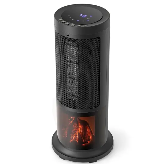 17 Inch 1500W Portable Tower Space Heater with 135&Acirc;&deg; Oscillation-Black {1}