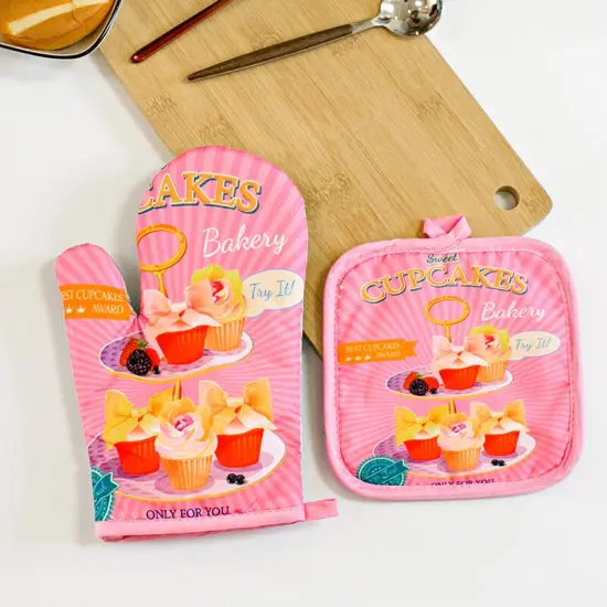 Oven Mitts Dessert Style Pink {1}