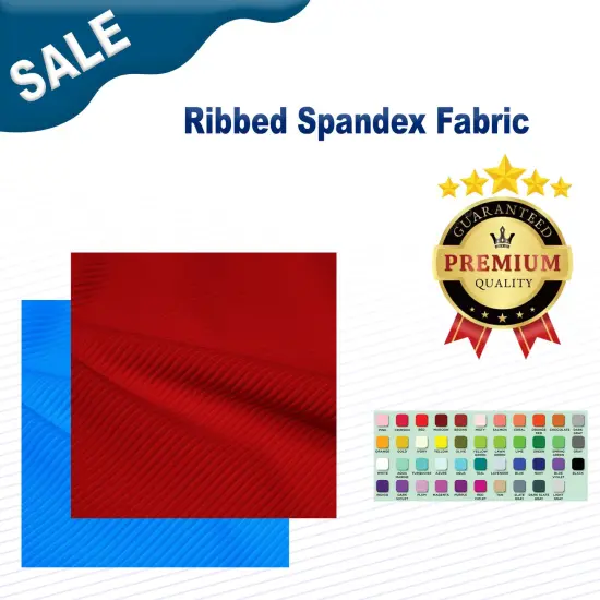 Ribbed Spandex Fabric Red {2}