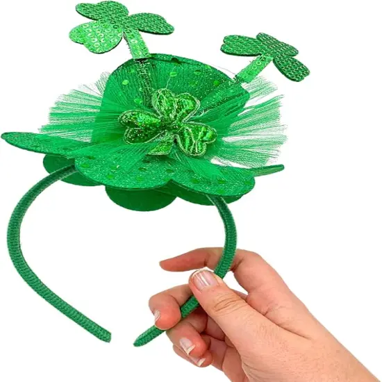 St. Patrick's Day Sequin Headband, Green Hair Accessory for Holidays and Themed Parties, One Size Fits Most {4}