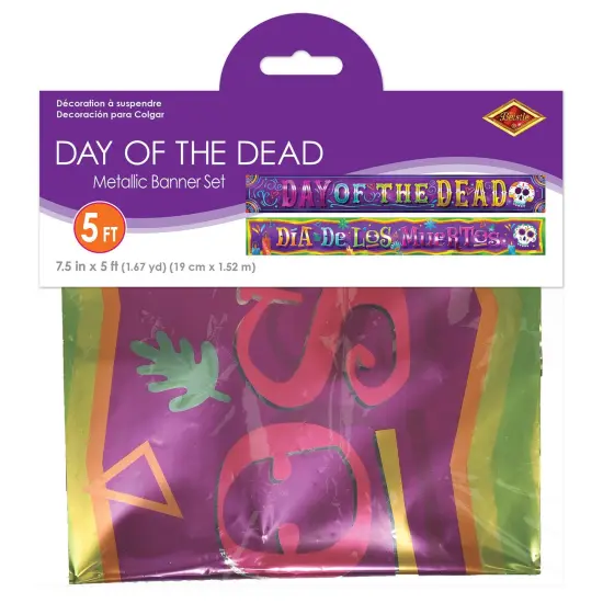12 Pack Bulk Day Of The Dead Metallic Banner Set {3}