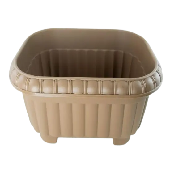 Japanese Plastic Bonsai Training Pot / Home Garden Planter 13"x 10"x 5.5" - Tan {1}