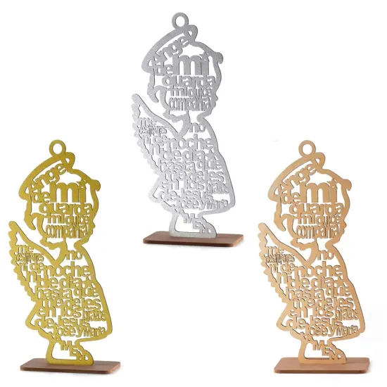 12pcs Angel Girl Wood Centerpiece Decorate Your Home Gold {3}