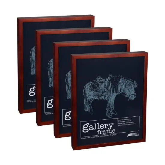 Ambiance Gallery Wood 1.5" Deep Picture Frames - 8x10" 4-Pack, Walnut Wood Frames, Shatter-Resistant Acrylic Glazing & MDF Backing, Horizontal or Vertical Wall Display {1}