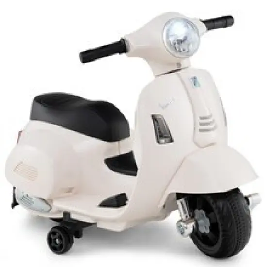 Plastic Licensed Kids Ride-On Motorcycle Vespa with LED Headlight and Horn Sound Pink {8}