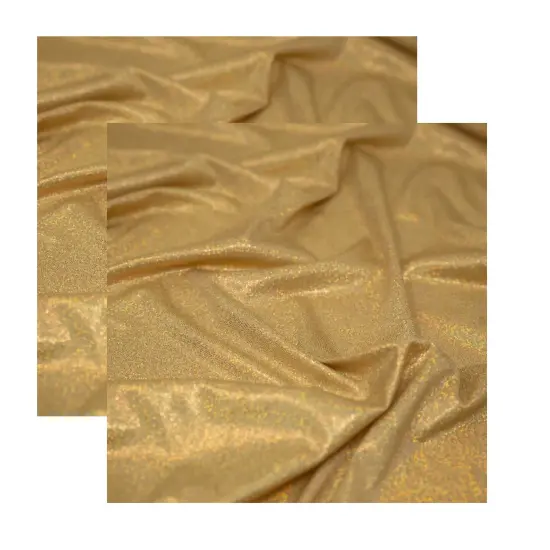 Mini Sparkle Foiled Spandex Fabric Gold/Gold {6}