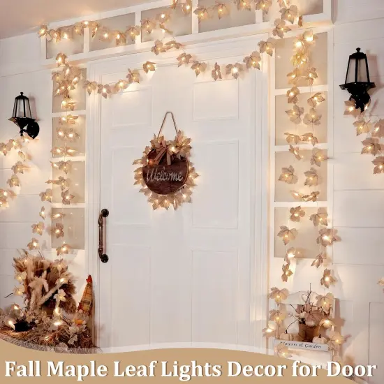 5 Pack Fall Decor Maple Leaf String Lights - Total 32.5 Ft Fall Leaf {5}