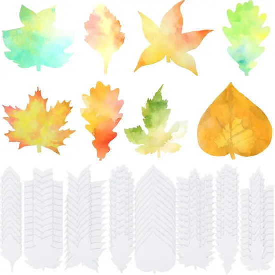 80 Pcs Fall Theme Color Diffusing Leaves 10 Inches {1}